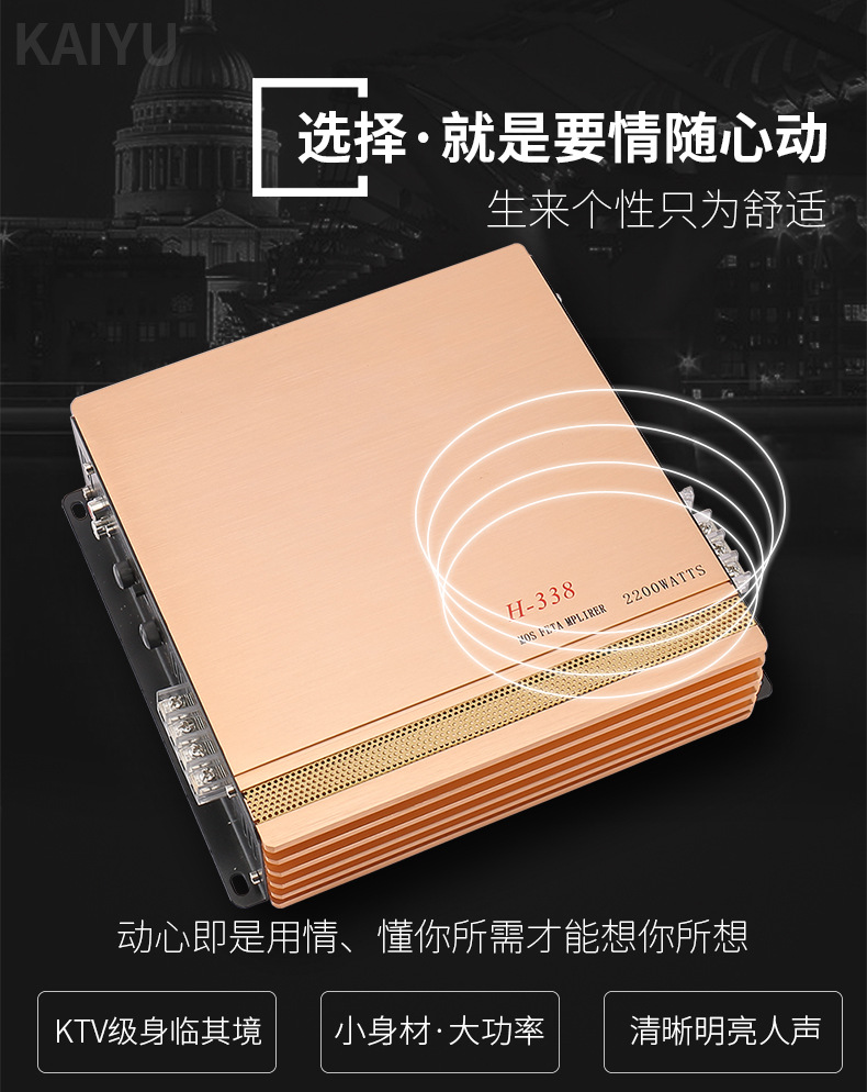 汽车音响功放车门喇叭二路两声道发烧功放车载低音炮两路放大器详情6