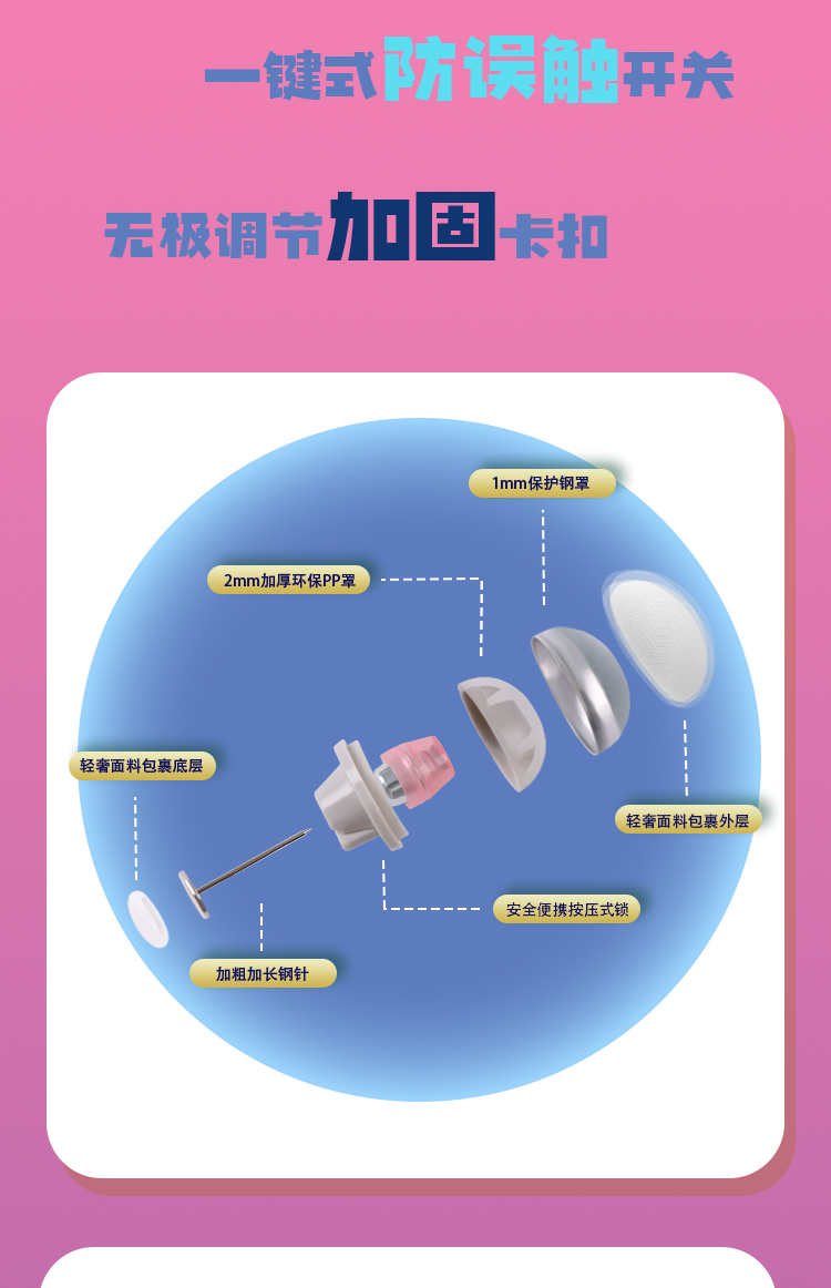 2024新款千鸟格被子固定多功能固定器加固万能别针家用户外神器详情3