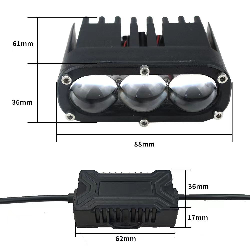 New car LED light, grille light, 120W yellow and white spotlight, condenser lens light, modified headlamp details Picture