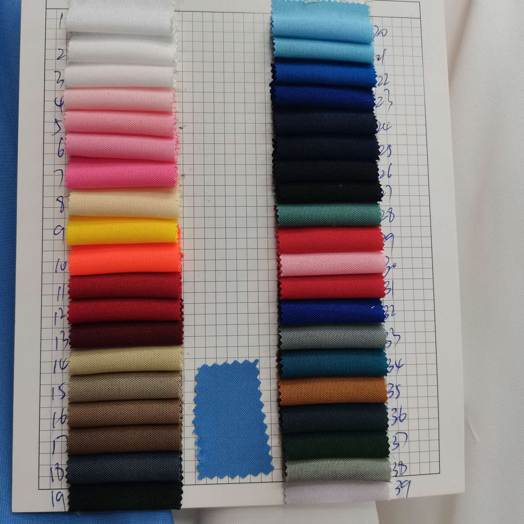 The fabric of the uniform, workwear, and dress pants is plain tweed