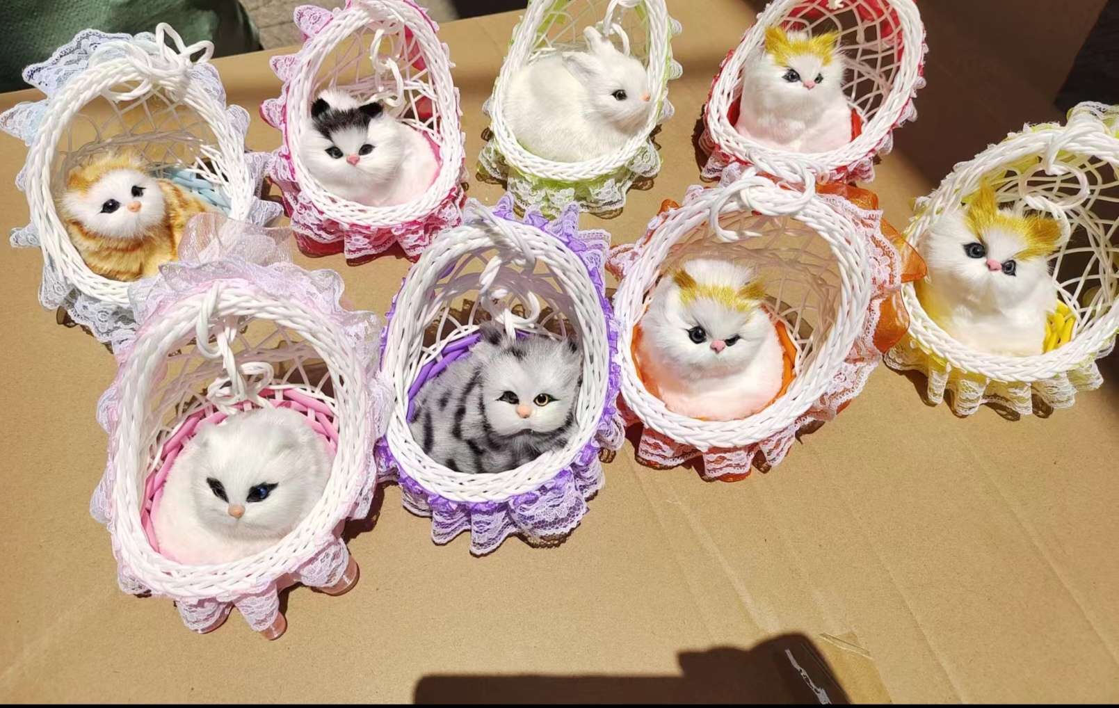 会叫仿真猫咪毛绒玩具儿童玩偶篮子提篮猫咪摆件生日礼物圣诞礼物详情图4