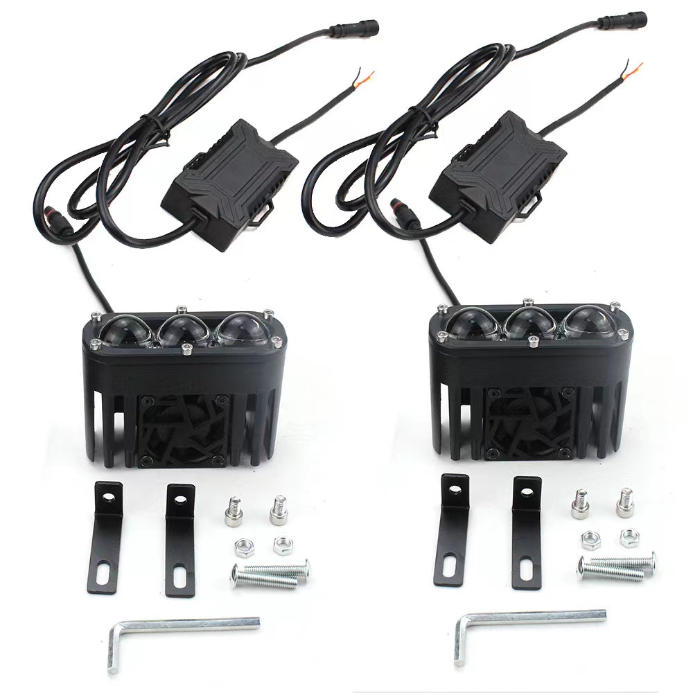 New car LED light, grille light, 120W yellow and white spotlight, condenser lens light, modified headlamp Specification image