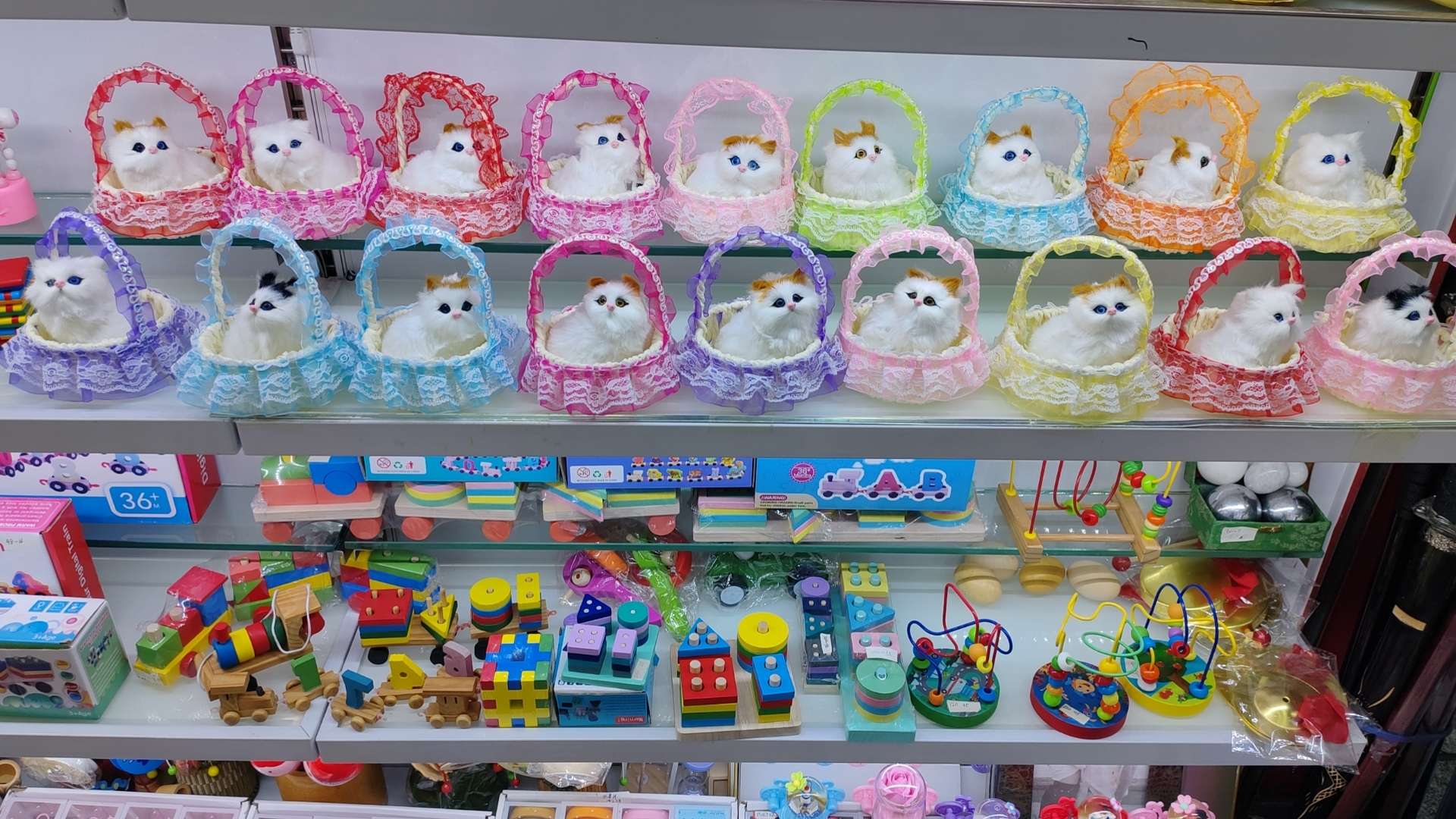 会叫仿真猫咪毛绒玩具儿童玩偶篮子提篮猫咪摆件生日礼物圣诞礼物详情图8