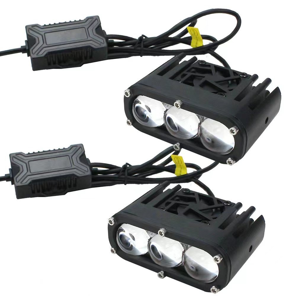 New car LED light, grille light, 120W yellow and white spotlight, condenser lens light, modified headlamp Item Picture