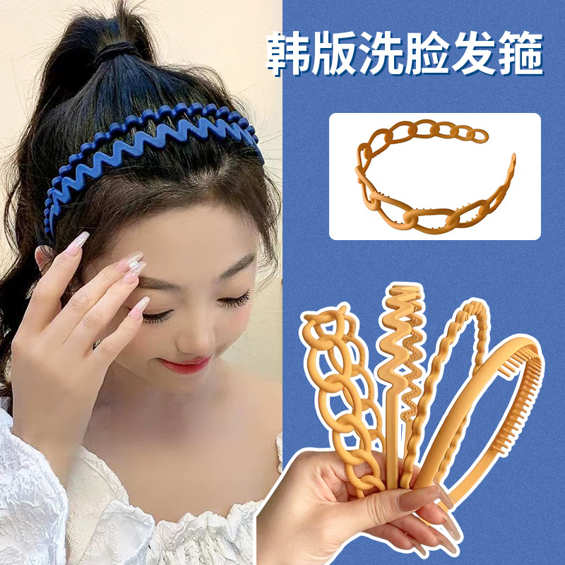 新款网红发卡头饰简约磨砂发箍女夏季洗脸防滑压发神器