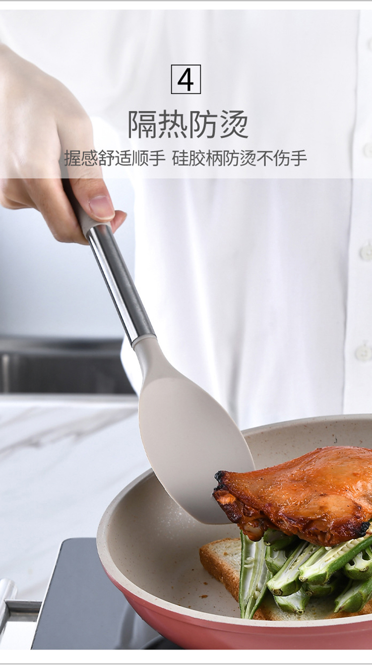 C&E Creative Kitchenware 12-piece set: Spatulas, spoons, rice noodle steaks, food tongs, egg beater with storage bucket, kitchen and household, factory wholesale pic 8