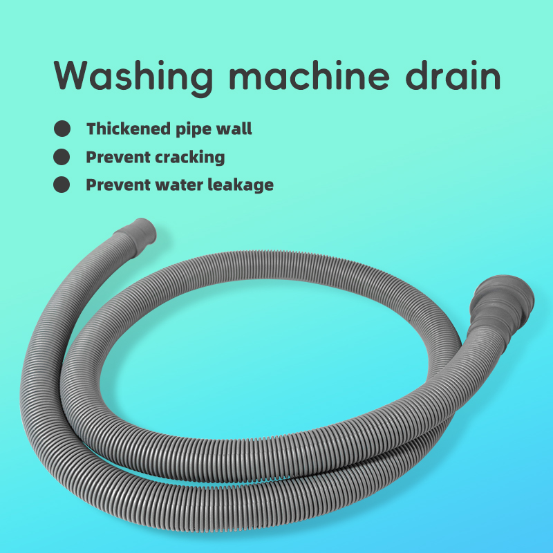 Rubber tip grey washing machine drain hose, 142cm long