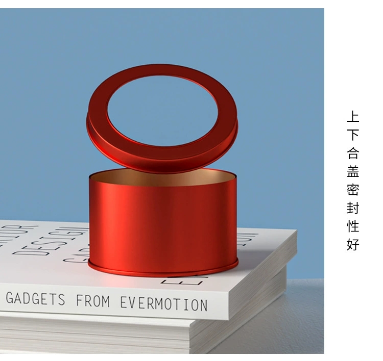 工厂现货圆形开天窗马口铁盒子喜糖铁盒胸贴糖果蛋糕针线收纳铁罐小铁盒批发详情6