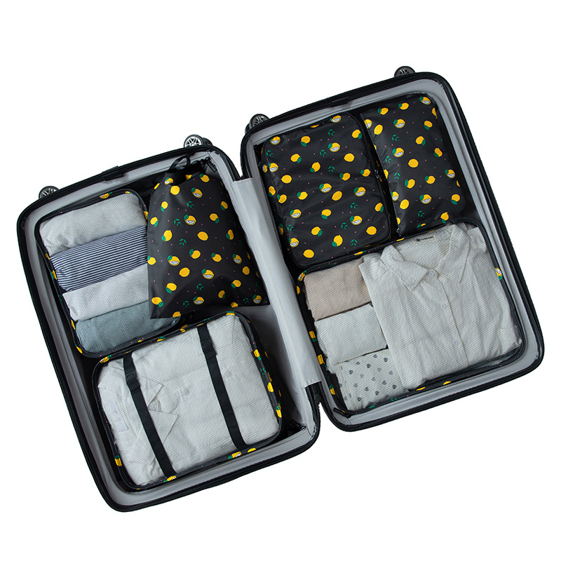 Cross-border travel storage bag, Korean style twill six-piece set, suitcase, clothing organization bag, travel underwear storage bag detail image 19