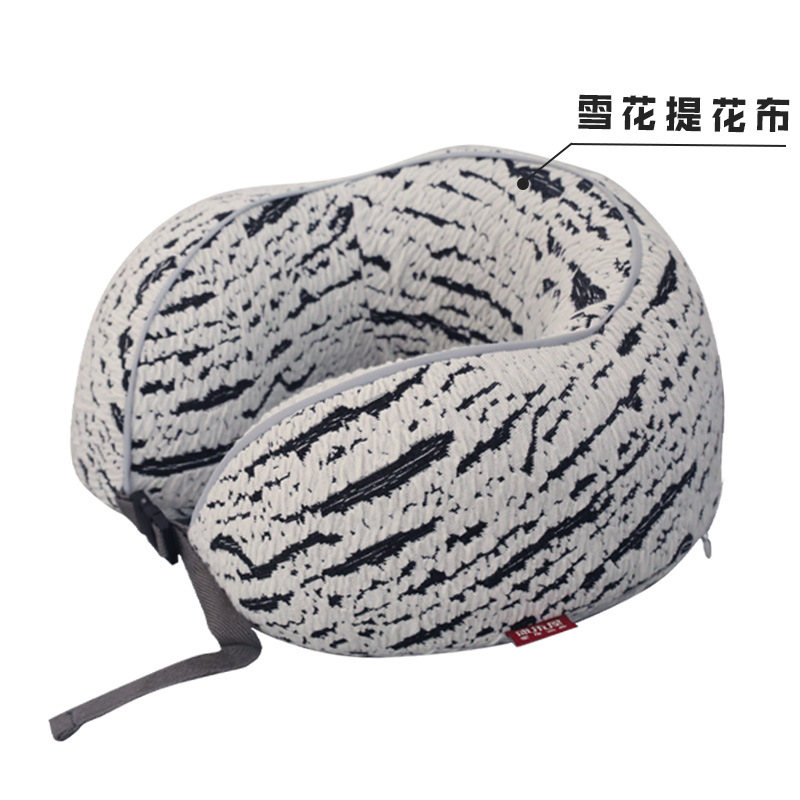 Simple snowflake jacquard fabric neck pillow, memory foam U-shaped pillow, Recreation House travel pillow, portable neck pillow, neck pillow order details Picture