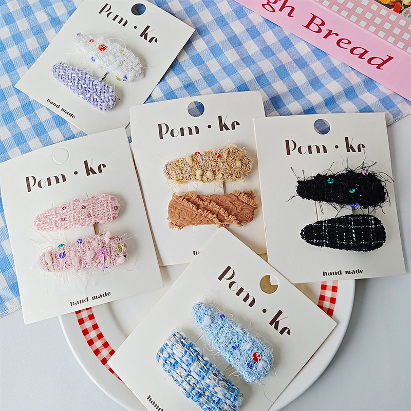 新款韩版可爱蕾丝仙美水滴发夹发卡百搭不伤发刘海夹侧边夹发饰