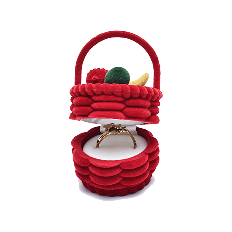 Yiwu factory's flocked box, flower basket style, flocked ring box, necklace box, Valentine's Day and Mother's Day accessories, gift box details Picture