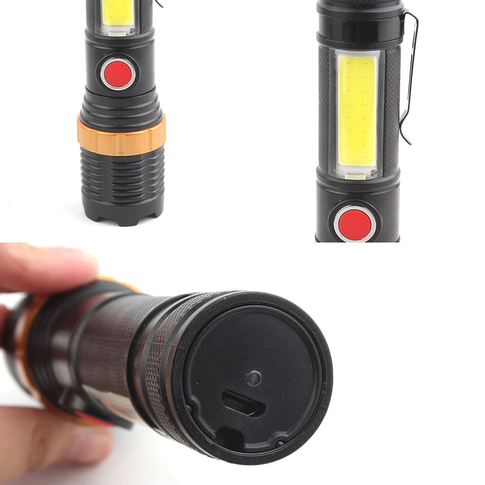 KINSACA Star Source USB Rechargeable plastic Flashlight LED details Picture