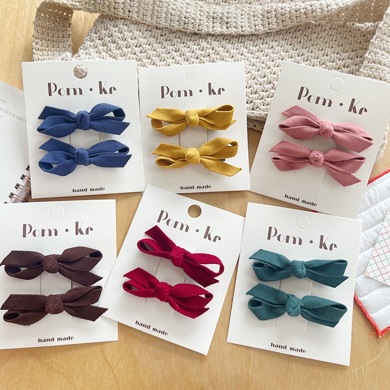 New Korean-style bow fabric hair clips and hairpins for girls, versatile and won't damage hair, bangs clips, side clips, and hair accessories
