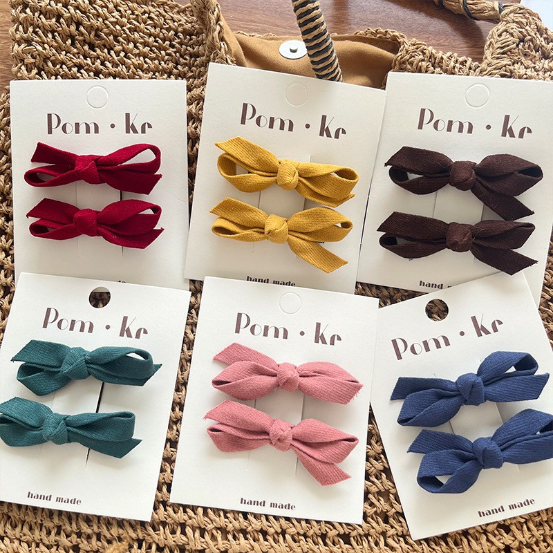New Korean-style bow fabric hair clips and hairpins for girls, versatile and won't damage hair, bangs clips, side clips, and hair accessories Application Scenario