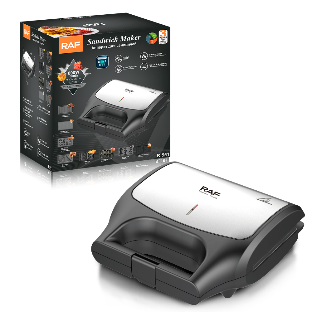 RAF European standard cross-border multi-in-one sandwich machine, breakfast machine, double-sided heating multi-functional toaster and waffle machine details Picture