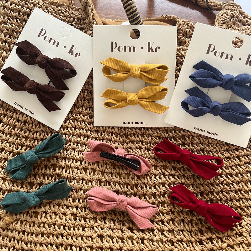 New Korean-style bow fabric hair clips and hairpins for girls, versatile and won't damage hair, bangs clips, side clips, and hair accessories Item Picture