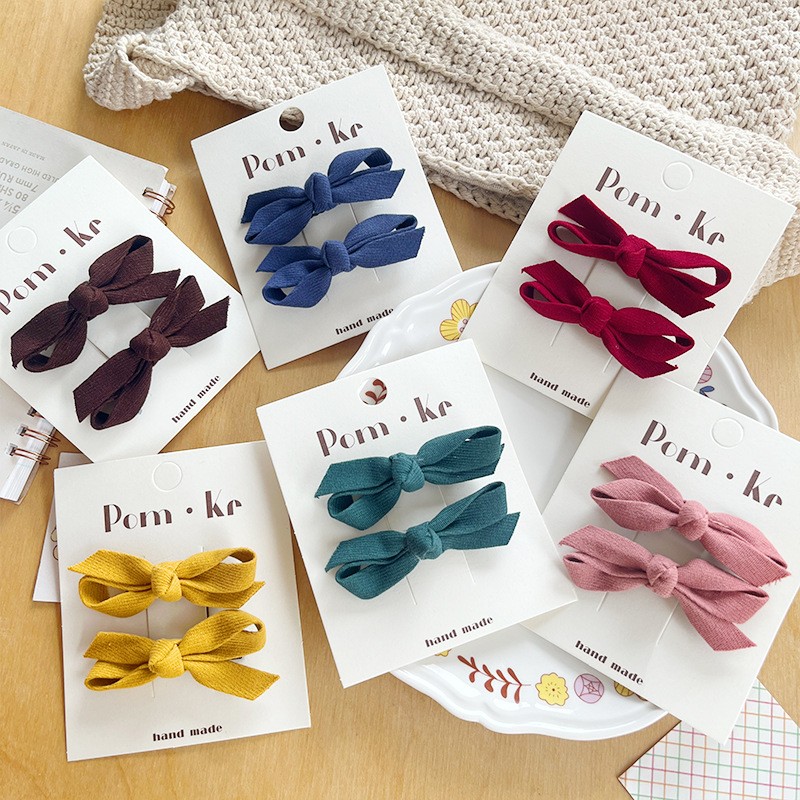 New Korean-style bow fabric hair clips and hairpins for girls, versatile and won't damage hair, bangs clips, side clips, and hair accessories details Picture