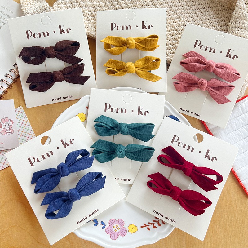 New Korean-style bow fabric hair clips and hairpins for girls, versatile and won't damage hair, bangs clips, side clips, and hair accessories Specification image