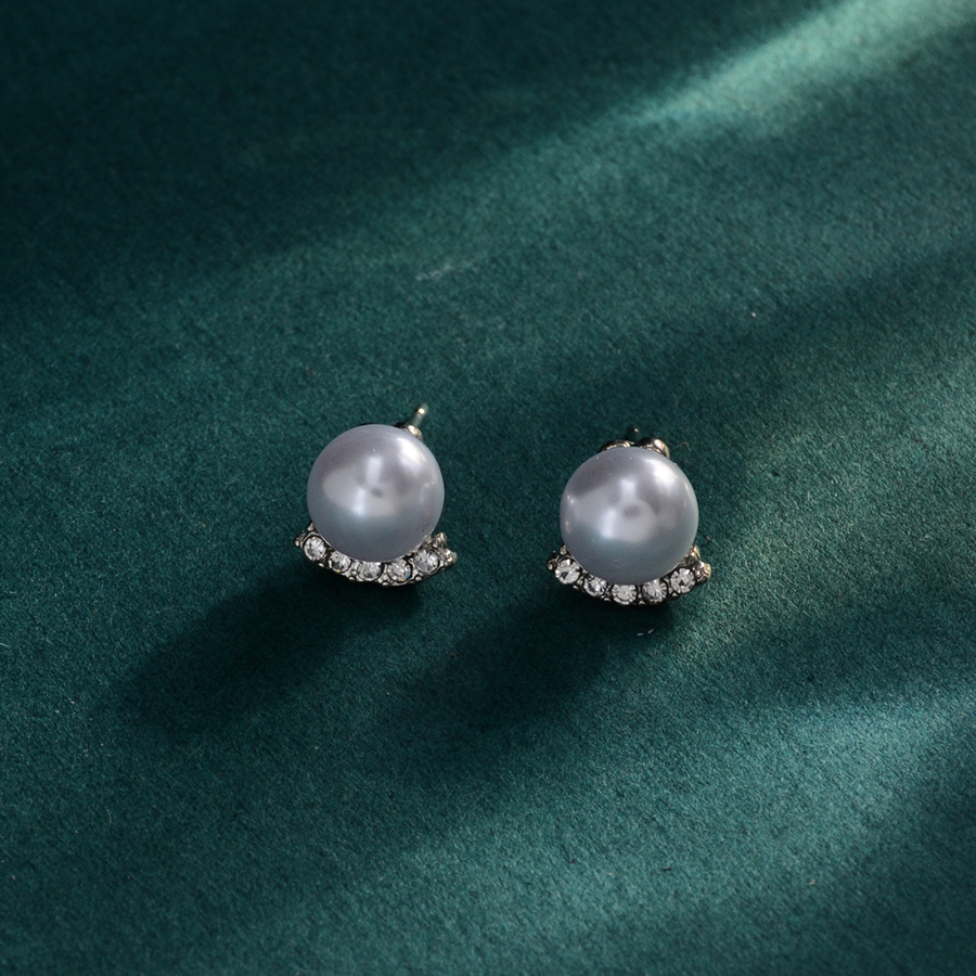 网红爆款925银针耳钉简约珍珠钻耳环女饰品配货地摊个性时尚女气质小众耳饰网红详情图2