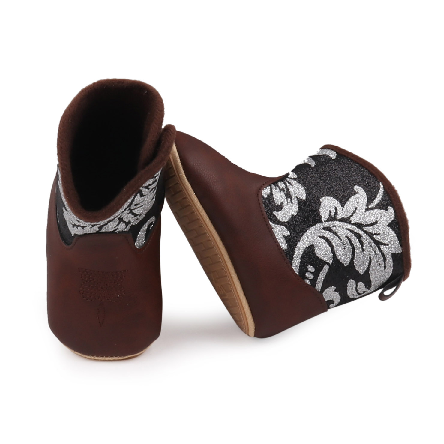 New style baby short boots winter soft bottom non-slip baby girl western cowboy leather boots baby shoes Specification drawing