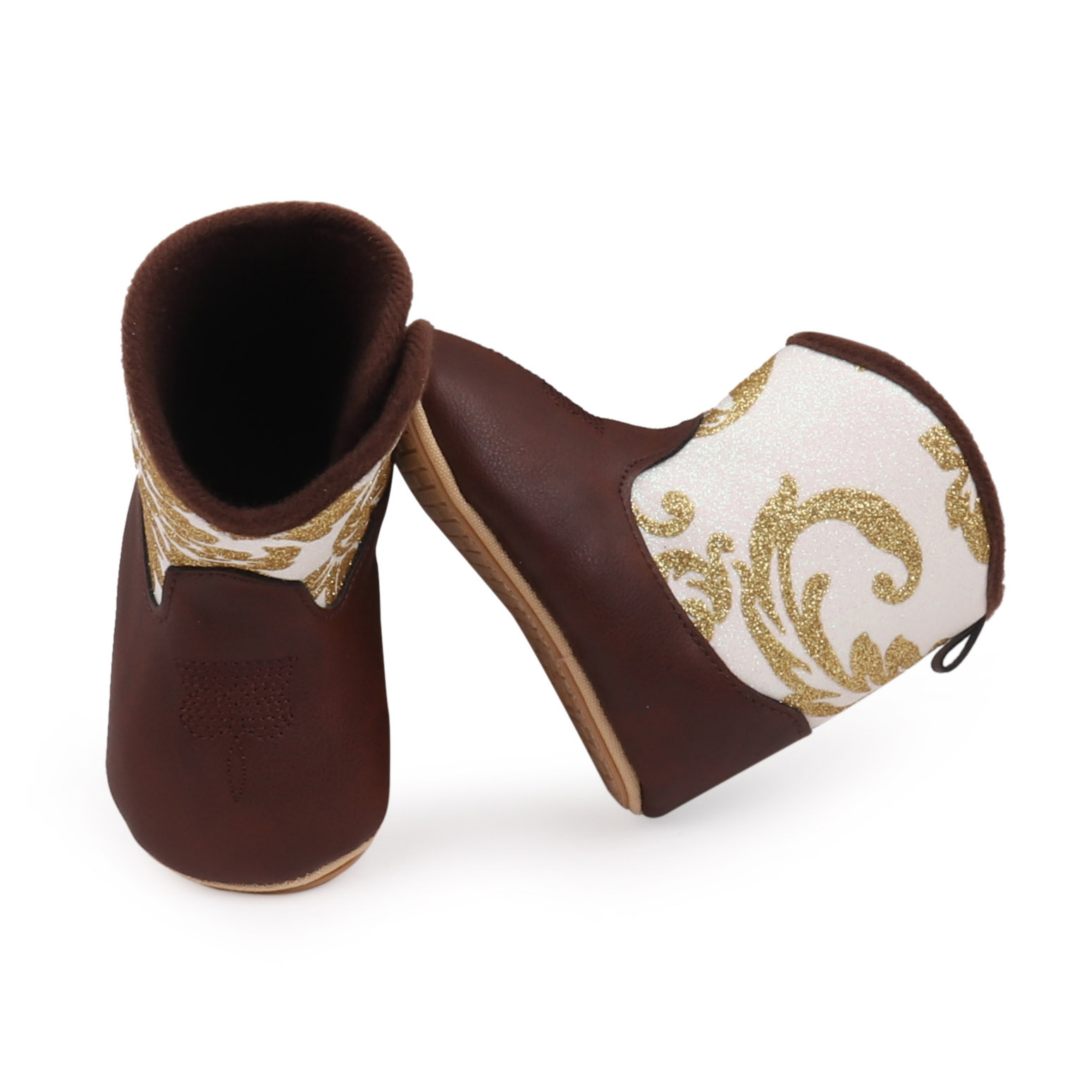 New style baby short boots winter soft bottom non-slip baby girl western cowboy leather boots baby shoes Item Picture