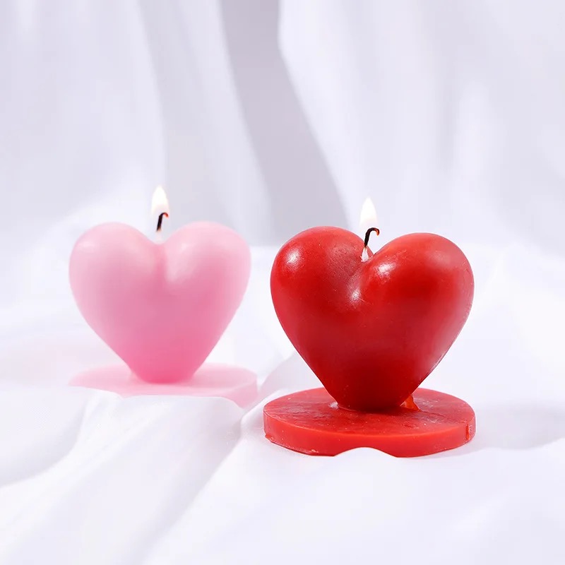 Standing heart-shaped scented candles, Valentine's Day photo props, study desk and office desk ornaments, flameless scented candles, solid scented candles, scented candles, scented home scented candles, gypsum scented candles, essential oil scented candles details Picture