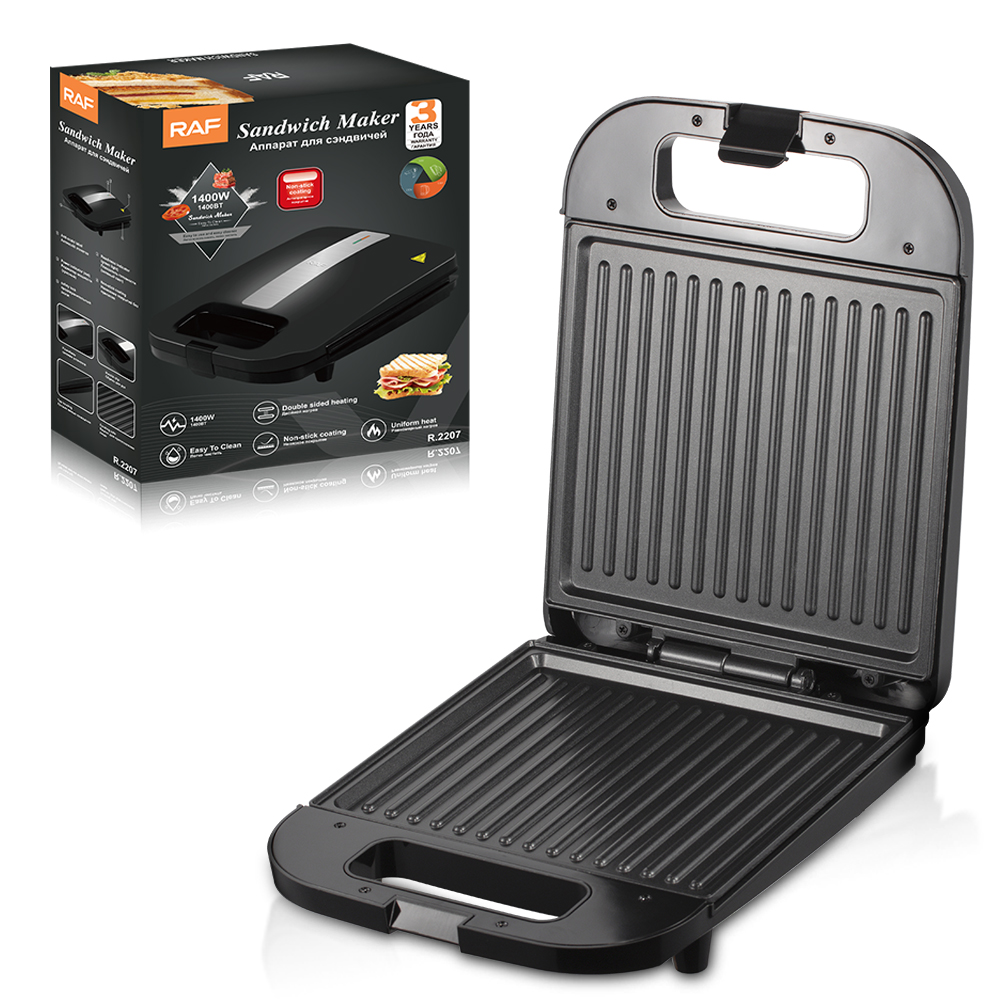 RAF European Standard Cross-border household double-sided heating Sandwich machine, multi-functional toaster, waffle breakfast machine R.2207 details Picture