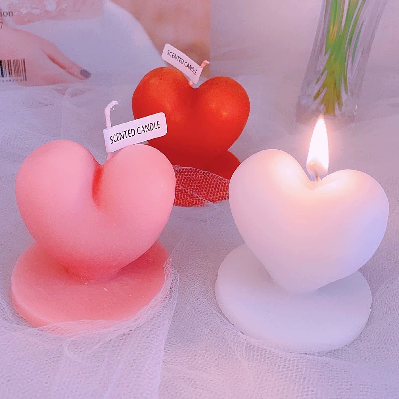 Standing heart-shaped scented candles, Valentine's Day photo props, study desk and office desk ornaments, flameless scented candles, solid scented candles, scented candles, scented home scented candles, gypsum scented candles, essential oil scented candles