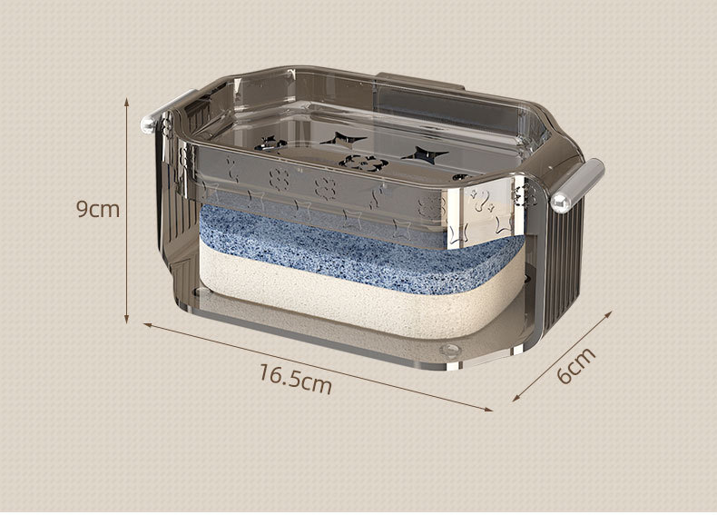 Y196-YM013 Sponge double-layer soap box wall-mounted draining storage rack, home soap dish tray creative detail image 18