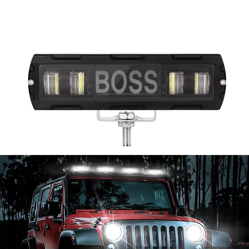 Automotive LED spotlights, external lens headlights, yellow and white dual-color off-road vehicles, electric vehicles, wide-voltage spotlights 9-36V