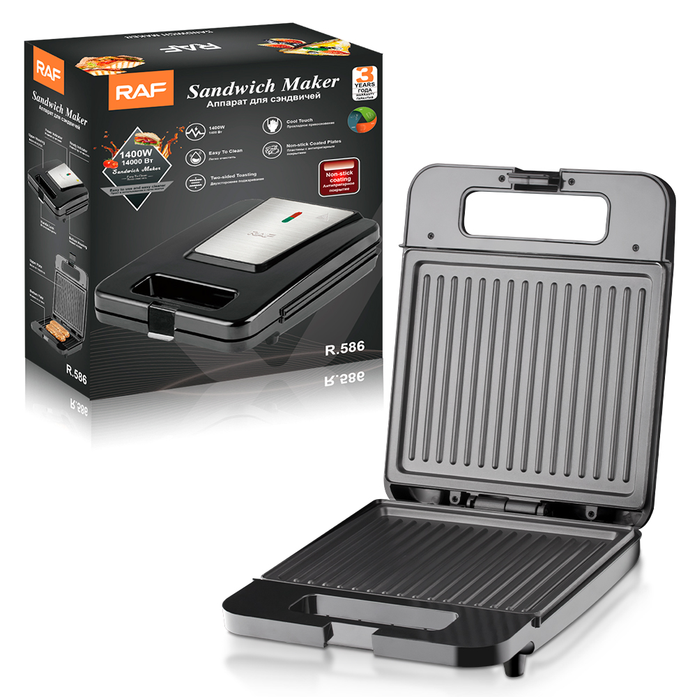 RAF Home Steakmachine, hamburger machine, egg frying machine, Panini sandwich machine, bread breakfast barbecue machine, R.586 details Picture