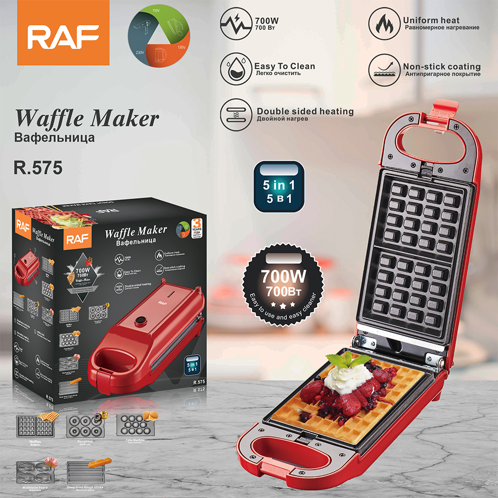 RAF European standard five-in-one sandwich bread machine, home frying and baking electric griddle, breakfast machine, steak machine, toaster pic 5