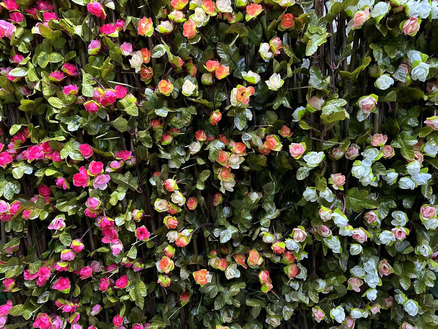 仿真庭院花园装饰阳台绿植栅栏木围栏伸缩拉伸竹篱笆花架花