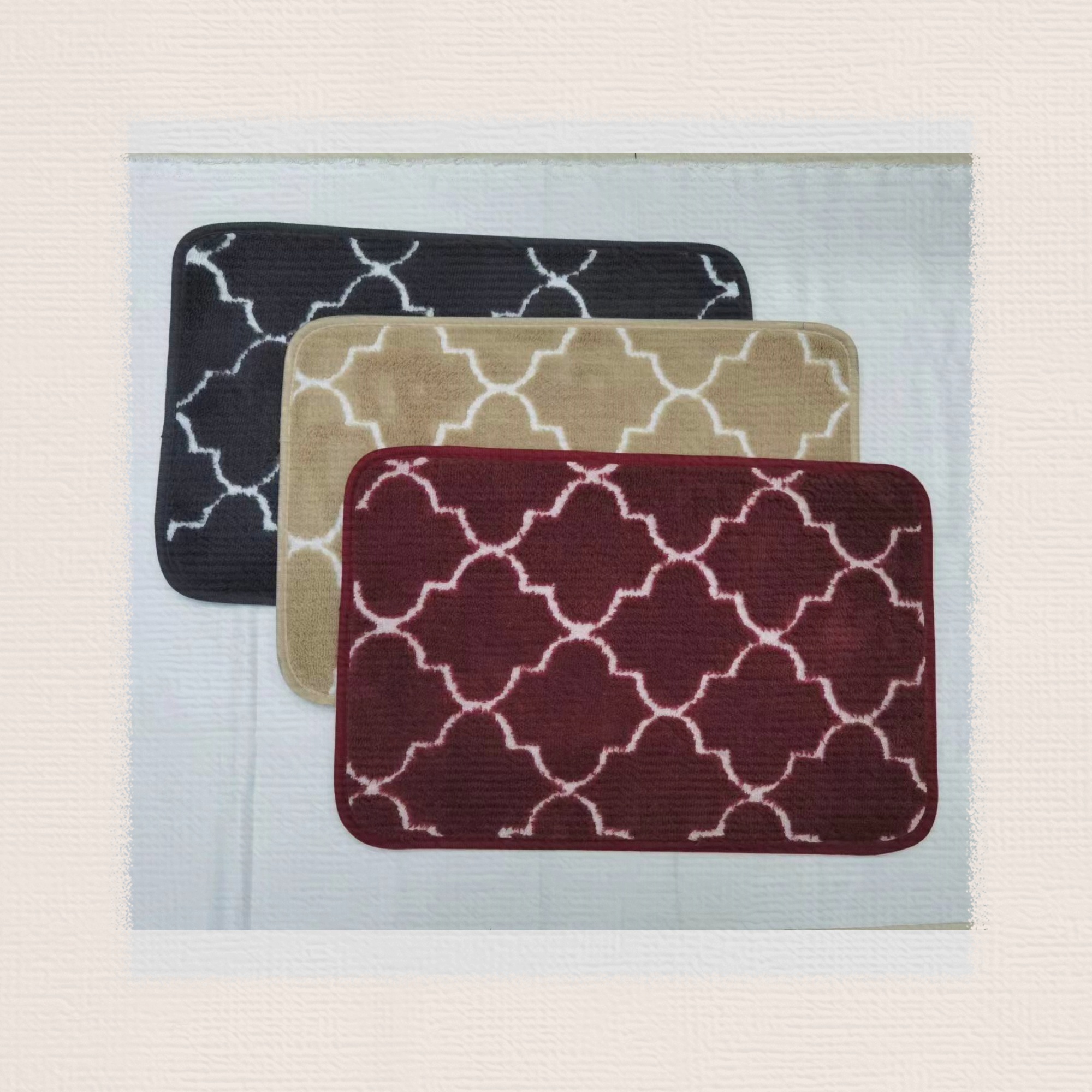 New polyester wavy jacquard floor mat, door mat, foot mat, anti-slip mat, carpet, kitchen mat, bathroom mat, balcony mat, size 38*58cm Specification drawing
