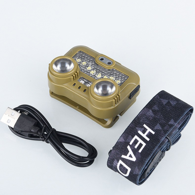 8805USB charging smart hand-waving sensor headlamp, COB cycling headlamp, outdoor camping lamp, miner's lamp, repair headlamp, camping lamp, fishing lamp details Picture