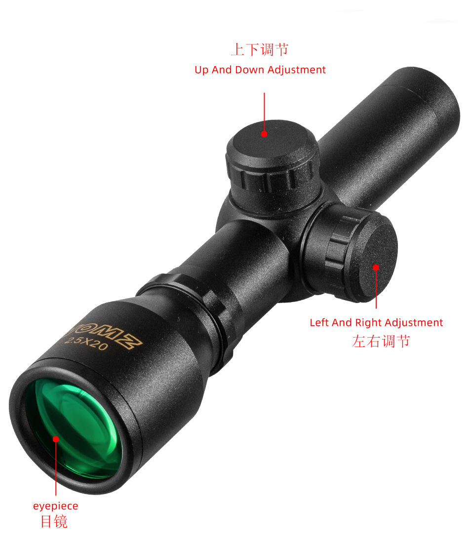 31014 火狼VOMZ 2.5X20 短款金字镜船型分化定倍高清瞄准器瞄准镜十字镜详情7