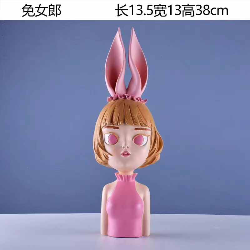 创意树脂兔女郎