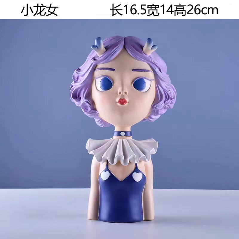 创意树脂小龙女摆件