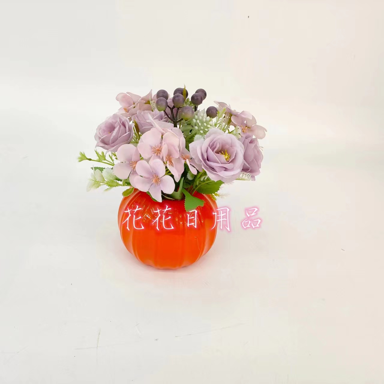Artificial Flower Fake Flower Bonsai New Plastic Basin Horn Rose Fruit Decoration Pieces Item Picture