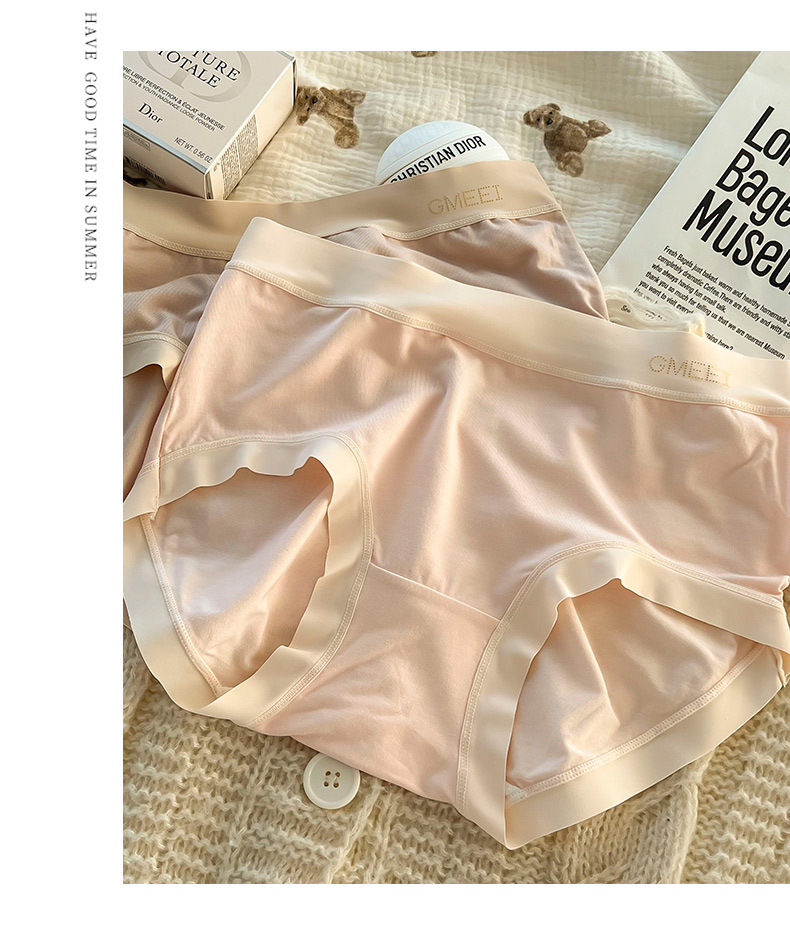 莫代尔柔软蚕丝 内裤软糯中腰高弹舒适亲肤四季包臀女士三角裤女士内裤详情7