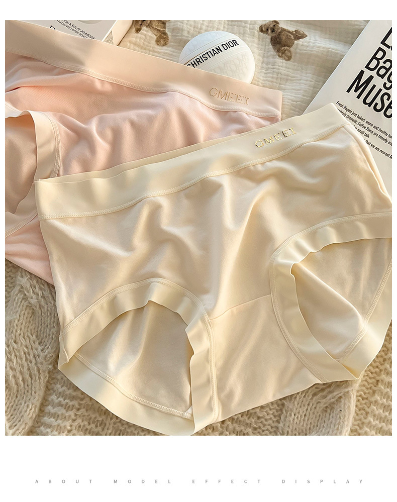 莫代尔柔软蚕丝 内裤软糯中腰高弹舒适亲肤四季包臀女士三角裤女士内裤详情5