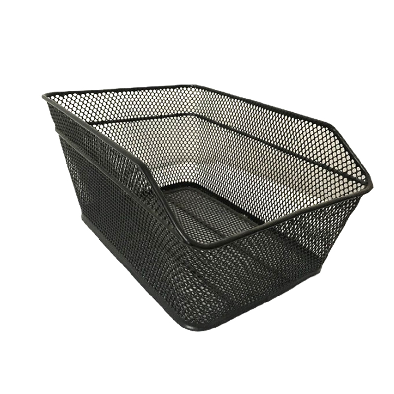 230819 Iron bicycle basket, mountain bike basket, shelf basket, rear vegetable basket, folding bicycle basket, metal iron mesh, rear-mounted basket details Picture