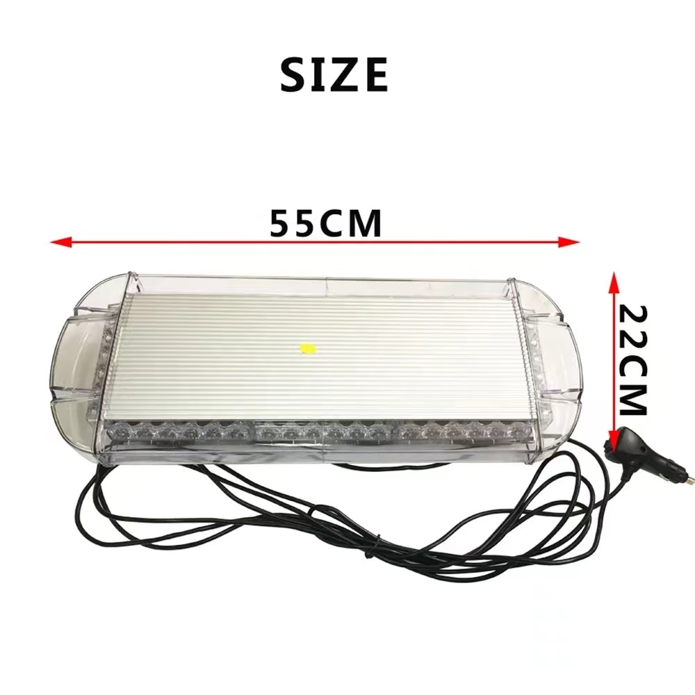 Car LED warning light, ceiling-mounted strong magnetic flashing light, yellow signal light, 48W emergency alarm light Specification image