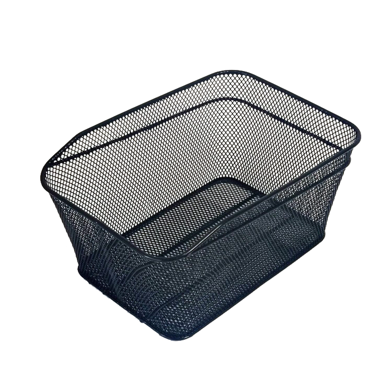 230819 Iron bicycle basket, mountain bike basket, shelf basket, rear vegetable basket, folding bicycle basket, metal iron mesh, rear-mounted basket Specification image