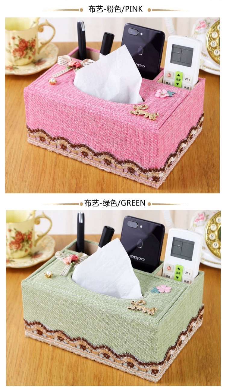 Fabric remote control storage box, tissue box, tissue box, multi-functional and simple home coffee table, desktop, hotel tissue box detail image 3