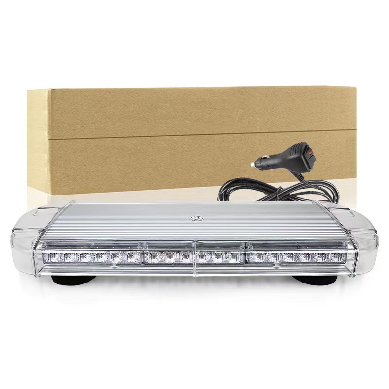 Car LED warning light, ceiling-mounted strong magnetic flashing light, yellow signal light, 48W emergency alarm light