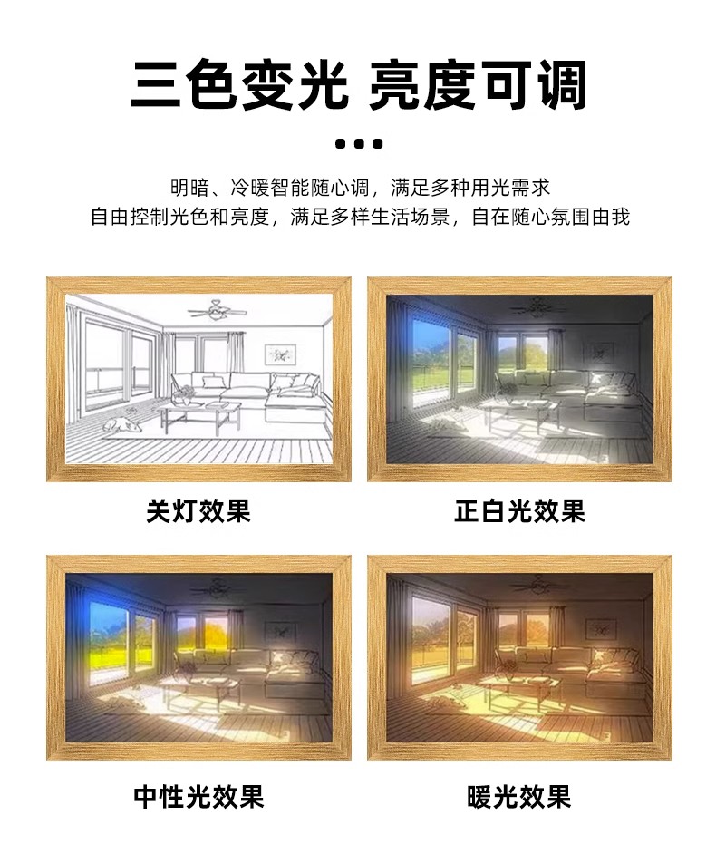 圣诞节创意发光画卧室床头风景LED小夜灯三色氛围灯灯光画阳光画夜灯热销可接受定制详情3