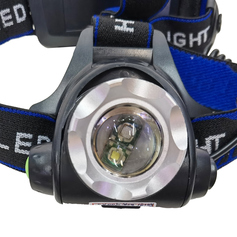 SY005 USB charging white and purple light Scorpion Headlamp, telescopic headlamp, outdoor camping head-mounted strong light plastic headlamp, miner's lamp, banknote detector Application Scenario