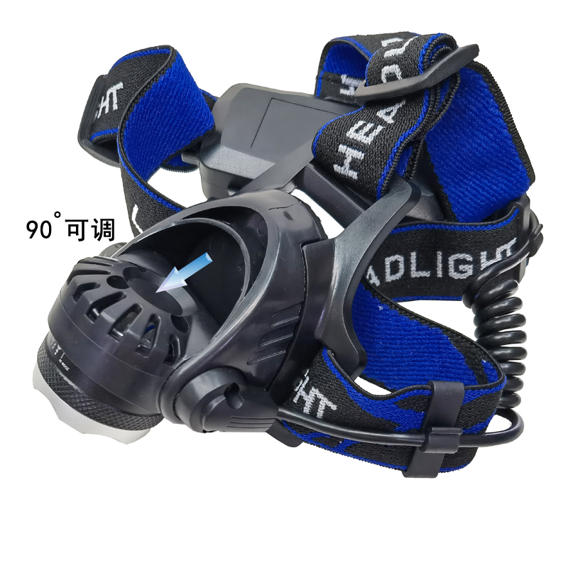 SY005 USB charging white and purple light Scorpion Headlamp, telescopic headlamp, outdoor camping head-mounted strong light plastic headlamp, miner's lamp, banknote detector Item Picture